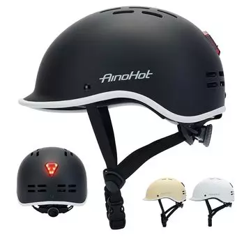 Rongbenyuan Велосипедный шлем со светодиодной подсветкой 18 вентиляционных отверстий для дюймов 62 Легкий Велоспорт Шоссейный велосипед Ударопрочный Высокая регулировка подбородка Солнцезащитный CE сертифицированный Свет, Взрослые, чёрный