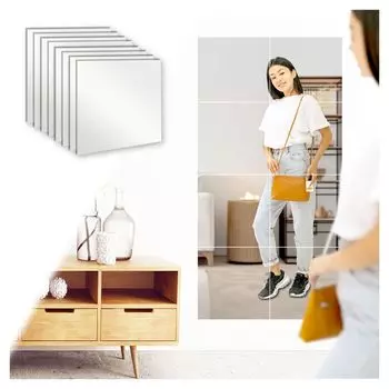 RonnaquettaНебьющееся зеркало, которое можно повесить за дверь или в легком наборе из 30 предметов без сверления, в любом месте, шкаф, зеркало, в полный рост