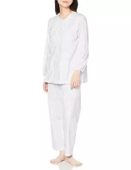 Room Long Long Pants Elastic Sleeve and Leg Room Antibacterial Purple [Gunze] Pajamas, Dry, Sleeves, (with Holes), 100% Cotton, Sheeting, Dry, фиолетовый