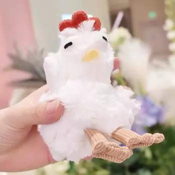 Rooster Toy Plush Keychain Cartoon Plush Toy Bag Decoration Funny Animal Dolls