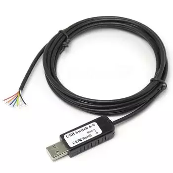Root R Многофункциональный USB-кабель-переключатель для самодельного устройства ввода на 6 переключателей RI-SWCB6 чёрный