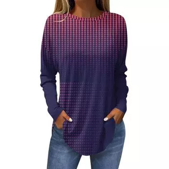 Ropa Mujer Tendencia 2024 Топы для женщин Модные женские повседневные топы с длинными рукавами и круглым вырезом с принтом Ropa De Mujer Y2k S