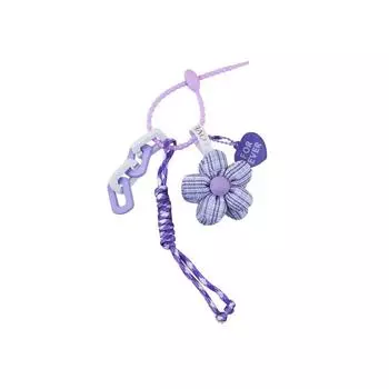 Rope Car Key Ring Love Heart Bag Pendant Versatile Flower Key Chain Gift фиолетовый