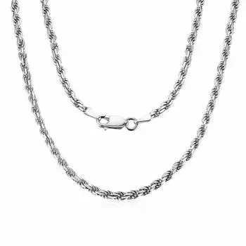 Rope chain 925 thin length width [AINUOSHI] silver, 65cm, 3.4mm