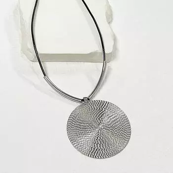 Rope Chain Circular Necklace Exaggerated Necklace Jewelry Holiday Party Gift silver 6cm round