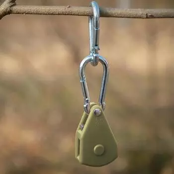 Rope Clip Hanger Adjustable Tie Down Rope Pulley Tent Rope Tension Ratchet Hanger for Outdoors Large Tents жёлтый