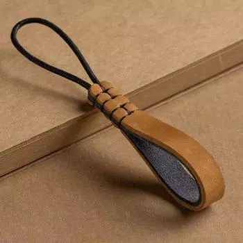 Rope Pendant Leather Lanyard Wear-resistant Leather Key Ring Cowhide Car Keychain Men Gift