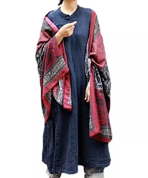 Ropkus Stole Большой этнический ботанический шарф Мягкий тонкий весенний женский весенний кардиган [LOPKS. ] Весна/Осень (красный) красный