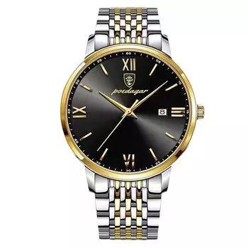 RORIOS Date Quartz Gold Black B Мужские часы, Дисплей, Часы, Легкие, Многофункциональные, Для работы, Для поездок на работу, Стильные, Популярные, Бизнес, Простые,