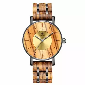 RORIOS Men s Wooden Watch, Natural Zebra Wood, Made in Japan Quartz, Lightweight Minimalist Design, Stylish for Casual/Business, Black.