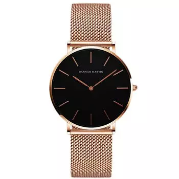RORIOS Сделано в сетке для поездок на работу или в школу, черные женские часы, простые, аналоговые, водонепроницаемые, Япония, кварцевые, ремешок, стильные, повседневные,