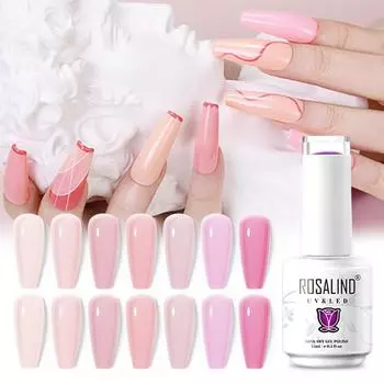 ROSALIND 15 мл гель-лак для ногтей в стеклянной бутылке, замачиваемый УФ-гель-лак, базовое верхнее покрытие, лак для ногтей, гибридный гель-лак