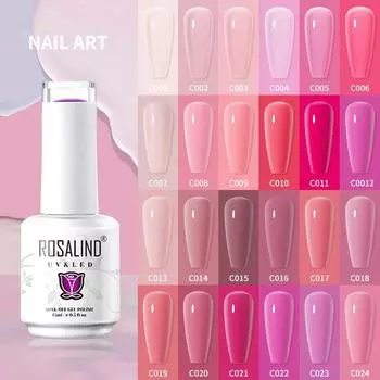 ROSALIND 15 мл Гель-лак для ногтей Полуперманентный вымачиваемый УФ-гель для ногтей Базовое верхнее покрытие Гель-лак