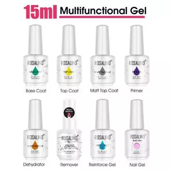 ROSALIND 15 мл полуперманентная база, верхнее матовое покрытие, гель-лак для ногтей, средство для снятия праймера, гель-лак для ухода за ногтями, дизайн ногтей