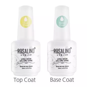 ROSALIND 15 мл верхний базовый слой гель-лак для ногтей Nail Art UV LED Soak-Off многоразовый гель-лак 15ml base