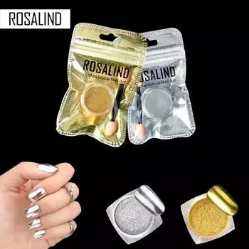 ROSALIND 2 г гель-лак для ногтей хромированный пигмент украшение для ногтей блестящий волшебный порошок