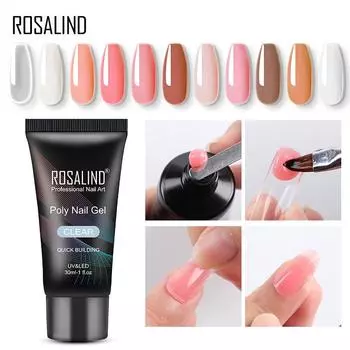 ROSALIND 30 мл полигель-лак для маникюра, гель для наращивания ногтей