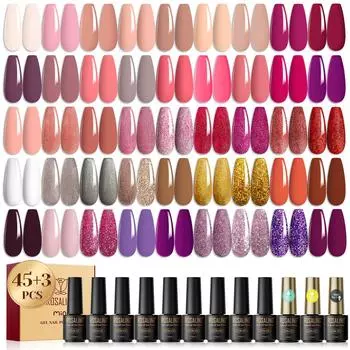 ROSALIND 38 шт. цветной полуперманентный УФ-гель-лак для ногтей, набор с базой и верхним слоем, замачиваемый гель-лак, лак для дизайна ногтей, гель-лак для ногтей