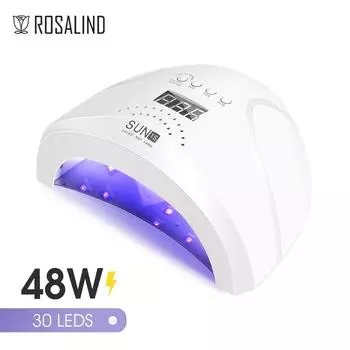 ROSALIND 48 Вт УФ-светодиодная лампа для сушки ногтей с дисплеем 24 светодиодная лампа для сушки ногтей для сушки маникюра гель-лака US