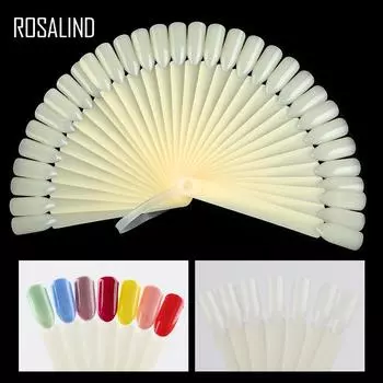 ROSALIND 50 шт., накладные ногти, веерная доска для дизайна ногтей, лак для ногтей, УФ-гель, украшение, круглая форма