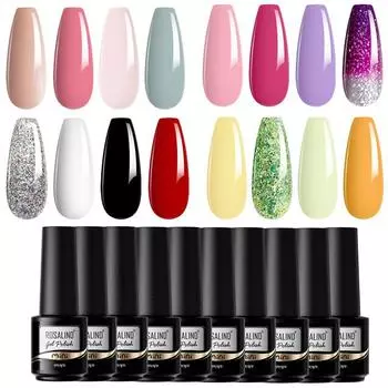 ROSALIND 5/8 бутылочка Цветной гель-лак для ногтей Набор замачиваемых УФ-гибридных лаков для ногтей Гель-лак Набор гель-лаков для дизайна ногтей