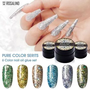 ROSALIND 5 мл Блестящий гель-лак для ногтей Яркий алмазный гель-лак для светодиодной/УФ-лампы