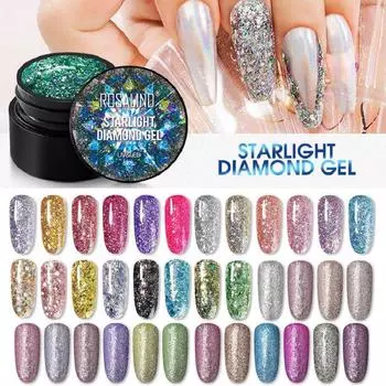 ROSALIND 5 мл гель-лак для ногтей Блестящий радужный блестящий рисунок для дизайна ногтей Vernis полуперманентный лак для ногтей гель-лак для маникюра