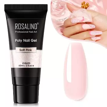 ROSALIND 60 мл полигель для наращивания ногтей с кристаллами для замачивания пальцев, УФ-быстрый гель для наращивания ногтей для расширенного художественного дизайна