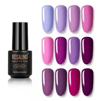 ROSALIND 7 мл 2 шт. 4 шт. гель лак для ногтей набор Soak Off УФ-лампа полуперманентный лак для ногтей набор для маникюра