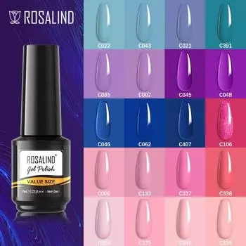 ROSALIND 7 мл 59 цветов маникюр полуперманентный блестящий гель-лак для ногтей долговечный верхний базовый гель УФ-светодиодный лак модный дизайн ногтей
