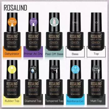 ROSALIND 7 мл черная бутылка матовый верхний слой лак для ногтей лак гель-лак для ногтей полуперманентный замачиваемый УФ-гель для ногтей