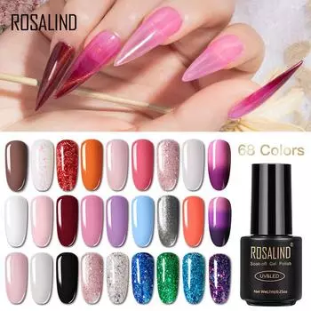 ROSALIND 7 мл гель-лак для ногтей яркий для дизайна ногтей светодиодная/УФ-лампа