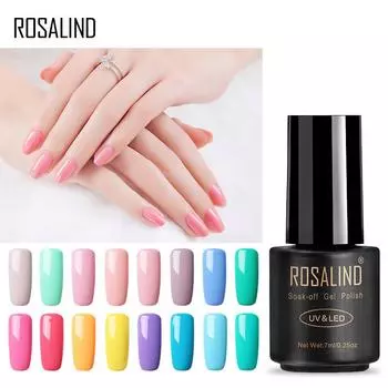 ROSALIND 7 мл гель-лак для ногтей 58 цветных вымачиваемых УФ-светодиодных полуперманентных гель-лаков цветного геля 1pcs