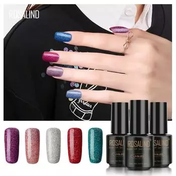 ROSALIND 7 мл Гель-лак Радужной серии Красочные УФ-светодиодные долговечные гели для рисования ногтей