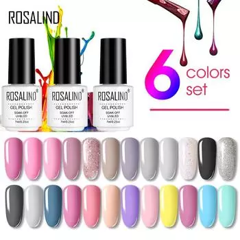 ROSALIND 7 мл Гель-лак УФ-светодиодный долговечный отмачиваемый лак для украшения ногтей