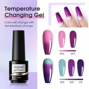 ROSALIND, 7 мл, термогель для ногтей, 3 слоя, меняющий температуру, блестящий цвет, полупостоянный светоотражающий УФ-гель-лак, лак для ногтей, гель-лак