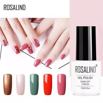 ROSALIND Белый гель-лак для ногтей, долговечный блестящий гель-лак для ногтей, гибридный лак для ногтей, УФ-светодиодный гель-лак