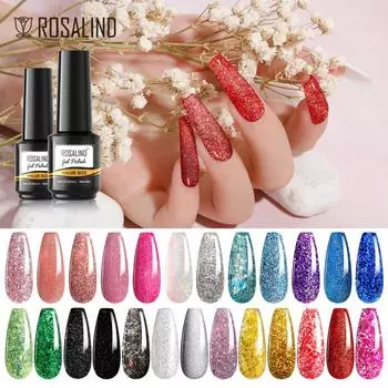 ROSALIND блестящий УФ-гель-лак 7 мл полуперманентный гель-лак для ногтей гибридный красочный блесток для маникюра художественный гель