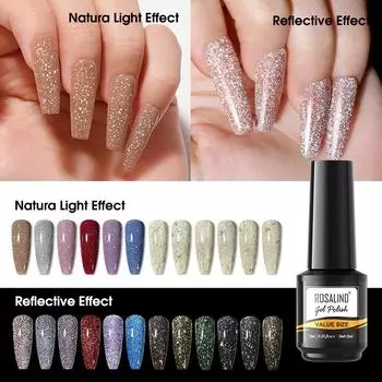ROSALIND Гель-лак для ногтей 7 мл Светоотражающий гель-лак с блестками для дизайна ногтей LED/УФ-лампа
