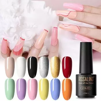 ROSALIND гель-лак для ногтей, полуперманентный красочный замачиваемый УФ-светодиодный гель-лак для ногтей для дизайна ногтей