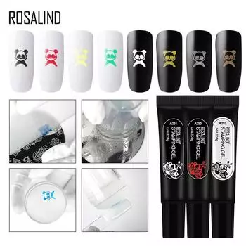 ROSALIND Гель-лак для штамповки, гибридный лак, УФ-лаки для ногтей, маникюрная пластина для штамповки ногтей
