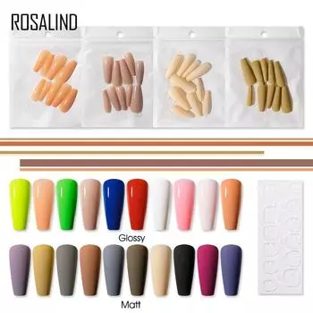 Rosalind Nail Art Pad Nail Wear Special Patch Simple Sequins Full Sticking Color 10 Искусственные ногти