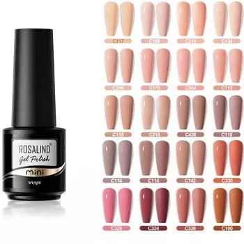 ROSALIND однотонный гель-лак для ногтей телесного цвета, розовый, коричневый, лаки, гель, УФ-светодиодный гель-лак для ногтей, полуперманентный базовый верхний слой, гель-лак