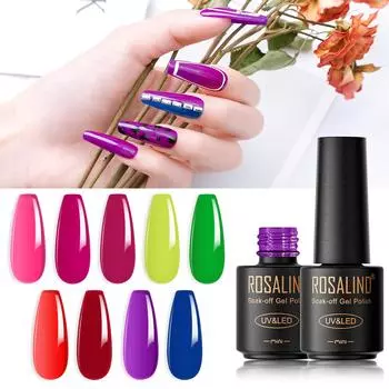 ROSALIND Полуперманентный неоновый гель-лак для ногтей Яркий гель-лак для ногтей для дизайна ногтей LED/УФ-лампа