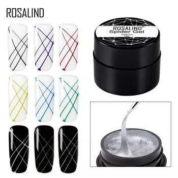 ROSALIND Spider Poly Гель-лак для ногтей Картина Алмазный платиновый гель-лак с блестками для дизайна ногтей Радужная основа Топ 5 мл