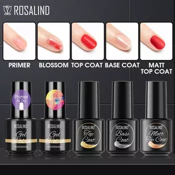 ROSALIND Стойкий УФ-гель для ногтей, базовое верхнее покрытие, гель-лак