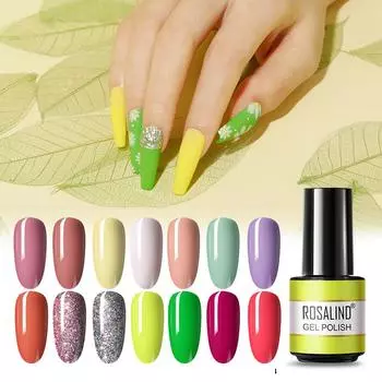 ROSALIND УФ-гель-лак для дизайна ногтей, отмачиваемый лак для ногтей, гель-лак для ногтей, гибридные гели для ногтей, полуперманентный цветной гель-лак для ногтей