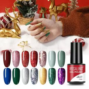 ROSALIND УФ-гель-лак для дизайна ногтей, отмачиваемый лак для ногтей, гель-лак для ногтей, гибридные гели для ногтей, полуперманентный цветной гель-лак для ногтей