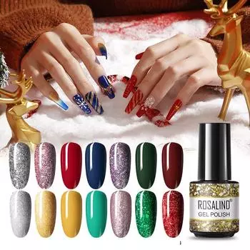 ROSALIND УФ-светодиодный гель-лак для ногтей Soak Off Гель-лак Гибридный дизайн ногтей Осень-зима Цвета лак для ногтей Гель-лак