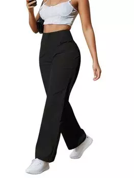 Rose Beauty A Женские повседневные, модные, простые однотонные прямые брюки. Широкие эластичные брюки с несколькими пуговицами в ряд. XS